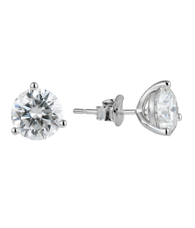 everyday moissanite studs — round moissanite stud earrings in sterling silver