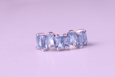the sabina ear cuff — blue sapphire cz ear cuff, no piercing