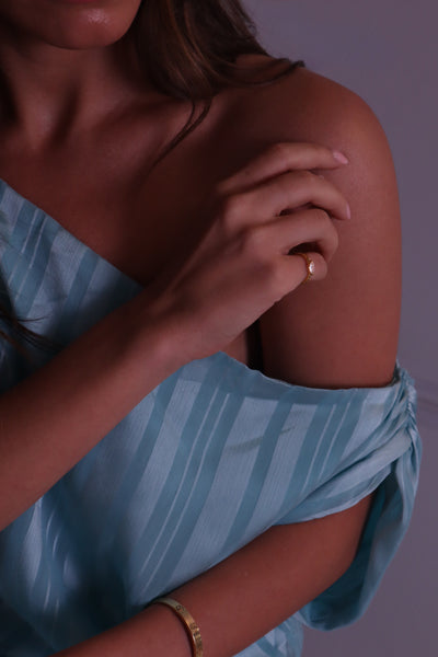 the stefani pinky ring — marquise moissanite pinky ring