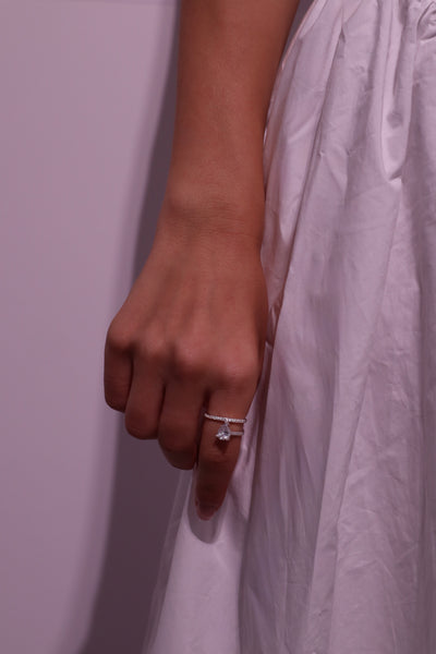 the natalie ring — pear cut moissanite wrap ring