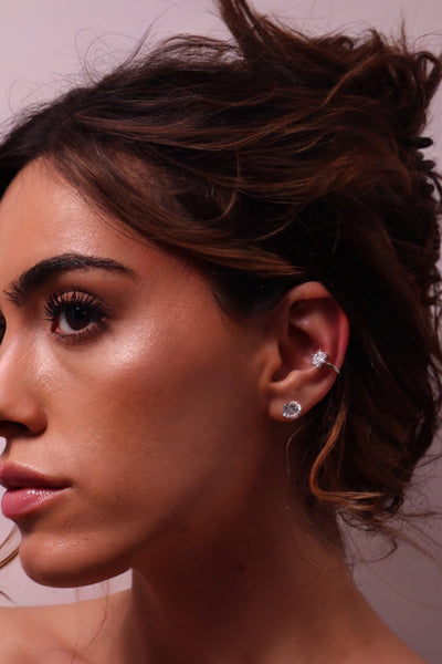 the hannah ear cuff — moissanite cluster ear cuff, no piercing