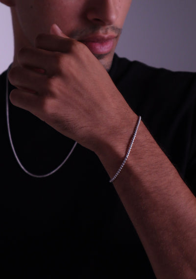 men's chain necklace — men's twisted sterling silver chain necklace