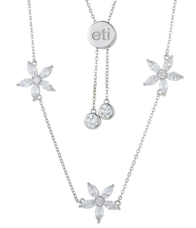 the taylor necklace — moissanite flower necklace in sterling silver