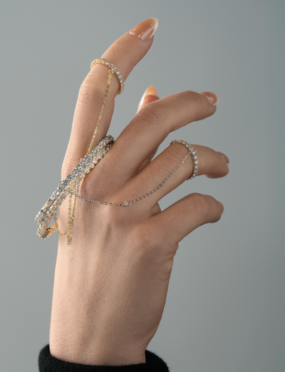 the eti hand chain — custom made-to-order moissanite hand chain