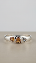 Platinum Cuff Bracelet With Rare Gemstones